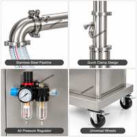 Pompe de transfert de sauce pneumatique en acier inoxydable, machine d'alimentation directe usine pour la production de confiture, sirop, pâte et remplissage alimentaire