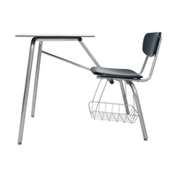 Ensemble chaise et bureau d'école économique avec structure en acier, design confortable pour salles de classe et centres de tutorat