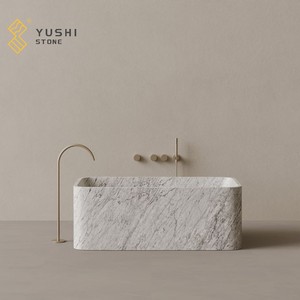 YUSHI Modern Minimalist traverten bağlantısız küvet dikdörtgen süzgeç ile Retro doğal tarzı banyo için iliklerine - Product Image 2