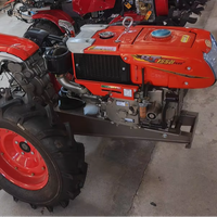 EAGLE POWER Motoculteur 2 roues NC131 avec fonction de marche, motoculteur agricole alimenté par un moteur diesel RT155