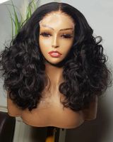Perruque de Luxe Glueless en Cheveux Humains Bruts Vague Vietnamienne, Densité 250, Lace Frontale HD 4x4 5x5, pour Femmes Noires – Perruque Lace Front Économique