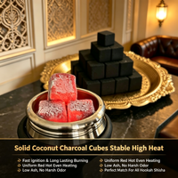 Charbon de coco en cubes pour narguilé, faible MOQ, en vrac, charbon de coco pur, encens, allumage instantané, charbon pour chicha