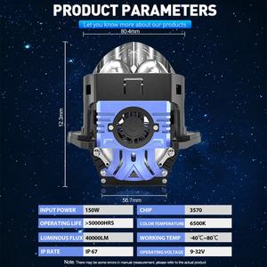 Xenplus, <span class=keywords><strong>logo</strong></span> personnalisé, LP57, 3 pouces, 150W, projecteur bi-LED haute puissance, lentille de phare pour voiture, H4, H7, H11, phare LED, accessoires de voiture - Product Image 6