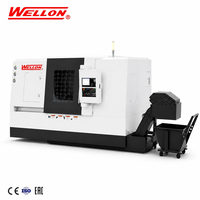Tour CNC à banc incliné robuste WELLON, haute précision, haute productivité, centre de tournage automatique des métaux TCK63150