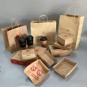 Boîte de papier d'emballage à emporter, boîtes en papier jetables avec impression de Logo, boîte de qualité alimentaire chinoise