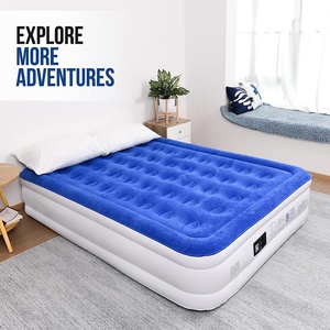 Bomba eléctrica de inserción autoinflable para <span class=keywords><strong>2</strong></span> personas, cama de flocado familiar portátil, cama de aire inflable, colchón de aire suave - Product Image 2
