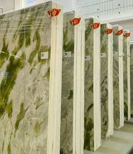 Lastra Lucida in Marmo Verde Snow Mountain, Pietra Naturale Verde e Bianca per Decorazione di Lusso di Pareti, Pavimenti e Piani di Lavoro per Hotel e Ville - Product Image 5