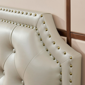 Letti Imbottiti di Lusso Personalizzati OEM ODM per Hotel, Letti Singoli, Matrimoniali, Queen e King Size con <span class=keywords><strong>Testiera</strong></span> in Pelle - Product Image 5