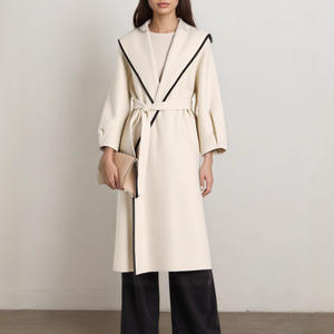 Bettergirl 2025 début automne nouveau style peignoir double face laine à lacets élégant longue <span class=keywords><strong>veste</strong></span> avec des lignes épurées - Product Image 1