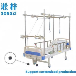 <span class=keywords><strong>Letto</strong></span> di Trazione Ortopedico a Doppia Manovella con Telaio di Trazione a Gantry, Sponde e Pannello Perforato <span class=keywords><strong>per</strong></span> la Riabilitazione di Fratture - Product Image 3
