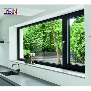 Ventana Panorámica de Aluminio con Aislamiento Acústico y Térmico, Doble Cristal Templado, Ventana Fija para Diseño de Villas Modernas - Product Image 1