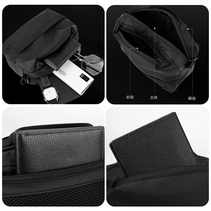 Nouveau modèle de sac à bandoulière sportif, design carré moyen tendance, ultra-léger, en nylon imperméable avec fermeture éclair - Product Image 3