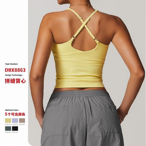 Nuevo Top de Yoga Lulu con Espalda Cruzada para <span class=keywords><strong>Mujer</strong></span>, Ajustado y Cepillado, Ropa Interior Deportiva para Fitness al Aire Libre - Product Image 2