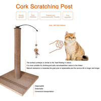 LEECORK Poteaux à gratter pour chats de qualité supérieure Poteau à gratter robuste en liège naturel et écologique Grand griffoir en liège avec jouet suspendu