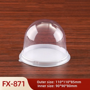 Bán Buôn <span class=keywords><strong>Mini</strong></span> Bánh Đen Trắng Vàng Cơ Sở Nhựa Bánh Hộp 3.5Inch Rõ Ràng Bìa Dùng Một Lần Món Tráng Miệng Bao Bì Container - Product Image 5