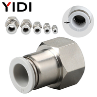 YIDI PCF laiton Push Fit raccord d'air tuyau pneumatique connecteur de Tube 4mm-10mm R filetage femelle BSP tailles 1/8 1/4 3/8 1/2 1.5MPa
