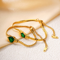 Bracelet tendance en acier inoxydable trempé, motif cœur complet, émeraude, coquillage et diamant, thème amour, pour le marché international