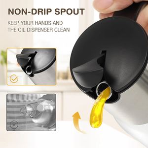 Distributeur d'huile d'olive et de vinaigre en verre et acier inoxydable à gravité automatique Red Dot Design 500 ml, écologique, compatible lave-vaisselle, idéal pour les cadeaux promotionnels - Product Image 2