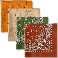 Desain Kustom Bandana Paisley Warna-warni 100% Katun Cetak Logo Kustom Bandana Fashion Multifungsi