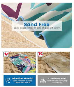 <span class=keywords><strong>Serviette</strong></span> de plage en microfibre à sublimation personnalisée, vente en gros, <span class=keywords><strong>serviette</strong></span> de plage anti-sable RPET avec bande élastique - Product Image 5