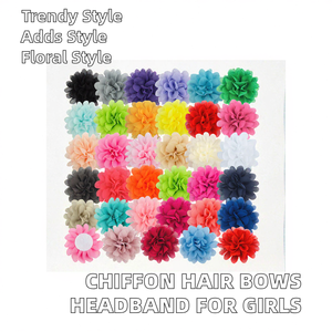 Fleurs en Chiffon de 10 cm, Nœuds et Pinces à Cheveux Tendance pour Enfants Filles, Accessoires de Coiffure Bandeaux - Product Image 2