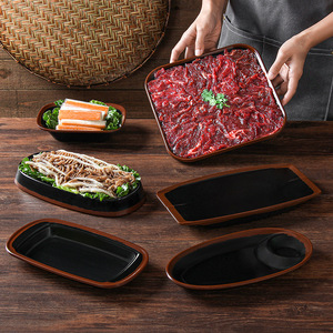 Xiangyuan <b>melamine</b> tableware <b>plates</b>, commercial hot pot restaurant serving <b>plates</b>, restaurant and hotel <b>plates</b>, retro and - Product Image 2