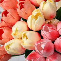Heetverkopende mini-tulpen kunstbloemen nieuwe populaire huisdecoratie met real touch bloemendesign groothandel goedkope bloemstijl