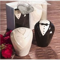 Ensemble de pots à épices en céramique pour mariage, motifs mariés, design moderne et minimaliste, vaisselle de table à portions contrôlées