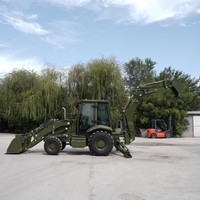 Mini-excavatrice diesel RHS 420f fabriquée en Chine, chargeuse sur pneus montée sur remorque, transmetteur hydraulique haute efficacité