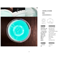 Baignoire Spa Moderne en Acrylique, Design Écologique, Système de Température Constante, Bain à Bulles, Massage par Ondes, Haut-parleur Bluetooth