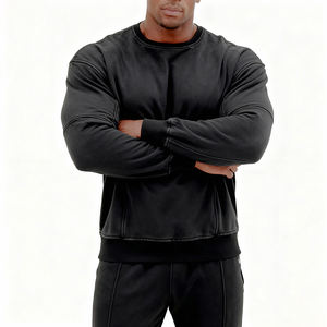 Осенняя Мужская Толстовка Оверсайз, хлопковая Спортивная Толстовка для мужчин, осенняя повседневная мужская Толстовка от производителя - Product Image 4