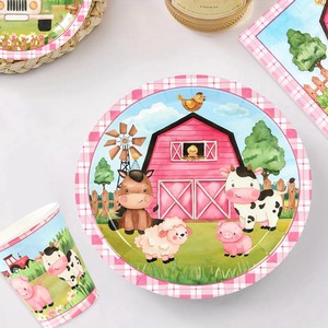Suministros para <span class=keywords><strong>fiestas</strong></span> de animales de <span class=keywords><strong>granja</strong></span> Juegos de platos y servilletas de papel desechables Platos de cena para <span class=keywords><strong>fiestas</strong></span> de animales Tazas Servilletas Vajilla para <span class=keywords><strong>fiestas</strong></span> - Product Image 3