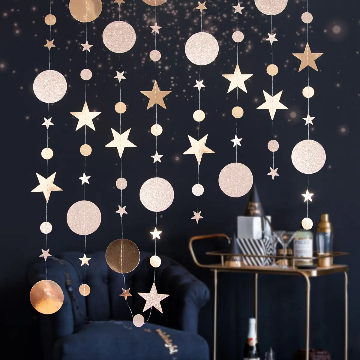 Customised wedding birthday party decoration twinkle little star party garland star circle garland