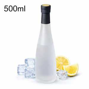 Bouteille de liqueur en verre transparent givré de 330 ml et 500 ml avec bouchon à vis en aluminium ou bouchon en polymère, emballage de bouteilles pour spiritueux et vin, OEM - Product Image 2