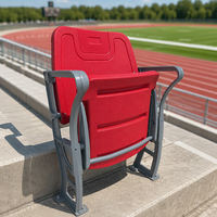 Siège de tribune pliable auto-retractible en HDPE résistant aux UV, siège de stade pliable avec pieds en aluminium CS-ZZB-LL