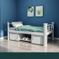 Lit simple en acier de qualité supérieure, cadre de lit robuste et résistant avec sommier en bois, lit en métal pour adultes