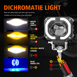 Ip68 Mini Zdl3 Red Evil Eye 12V <span class=keywords><strong>Jaune</strong></span> 6000K 40W 6000Lm Double Lentille Laser pour Moto Projecteur Externe Projecteur Lumière - Product Image 3