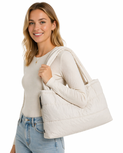 Bolso de Mano Impermeable para Mujer, Acolchado de Algodón, para Gimnasio, Viajes, Deportes, con Cierre de Cremallera y Forro de Poliéster - Product Image 1