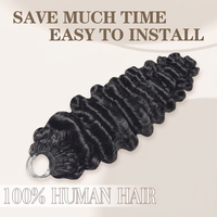 FH Double Drawn Burmese Curly Miracle Knot Crochet Human Hair Color Feathering Tip Braids Human Hair Crochet