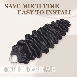 Cabello Humano Rizado Birmano de Doble Trama FH con Nudo Milagroso para Crochet, Puntas con Efecto Pluma, Trenzas de Cabello Humano para Crochet - Product Image 2