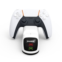 Chargeur double TP5-0515S avec lumière RVB pour station de charge de manette de jeu PS5, station de charge de joystick TP5-0515B