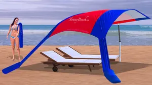 Tragbare Sonnenschutz Familie Strand Zelt unterstände Sonne, Camping Sechseckiger UV-Schutz Sonnenschutz Stahl PVC Oxford Ein Schlafzimmer CN;GUA