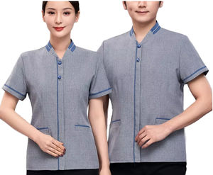 Chaquetas de Chef Unisex Vesbhusha para Personal de Limpieza, Poliéster/Algodón, Manga Larga, Corte Regular, Uso Hotelero - Product Image 1