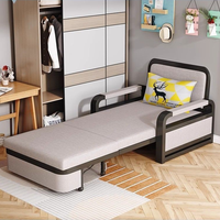 Sofá Cama Extensible Plegable Moderno Convertible de Gran Venta 2025 con Tapicería de Lino, Estructura Metálica Ecológica y Almacenamiento Multifuncional