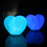 Petite lampe de Table LED rouge en forme de cœur pour la saint-valentin