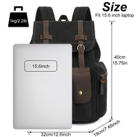 Sac à dos pour ordinateur portable de 15 pouces à grande capacité avec logo personnalisé, adapté aux déplacements professionnels, sac à dos de voyage décontracté rétro haut de gamme neutre