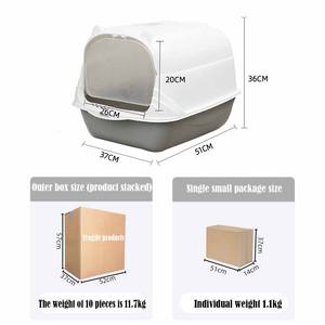 Leicht zu Reinigende Katzentoilette mit Vorlegematte und Schaufel, Große Faltbare Katzentoilette mit Deckel, Eingang Vorne, Ausgang Oben, Katzenklo - Product Image 4