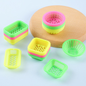 Mini <b>Plastic</b> Baskets For Kids <b>Kitchen</b> Play Food Storage Educational Toy Accessories Mixed Colors - Product Image 2