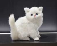 Jouet pour chat en peluche courte en gros, mignon, réaliste, en tissu, animal en peluche, design Art Déco, décoration pour animaux de compagnie, objets décoratifs