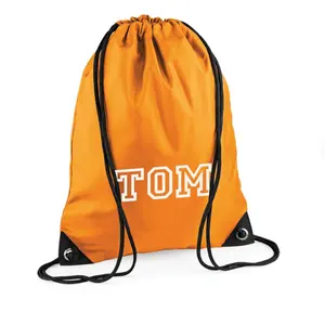 Promocional Oem Alta Qualidade Ecologia Reutilizável Personalizado Impresso Drawstring Mochila 210D Poliéster Saco Aceitar Logotipo Personalizado